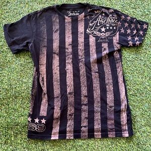 Archaic by Affliction Black Shirt Mens Small Motor Club